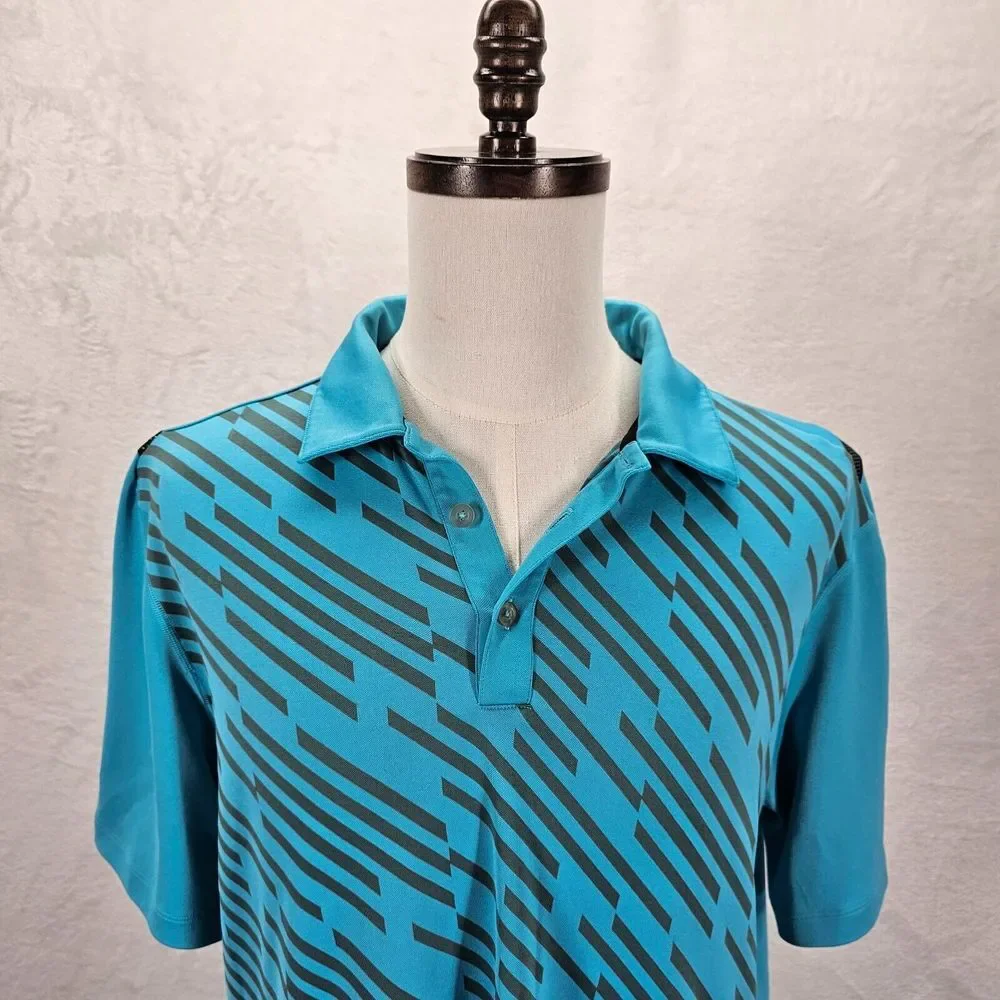 Nike Golf Tour Performance Short Sleeve Dri-Fit Polo Shirt Collared Blue Men's L